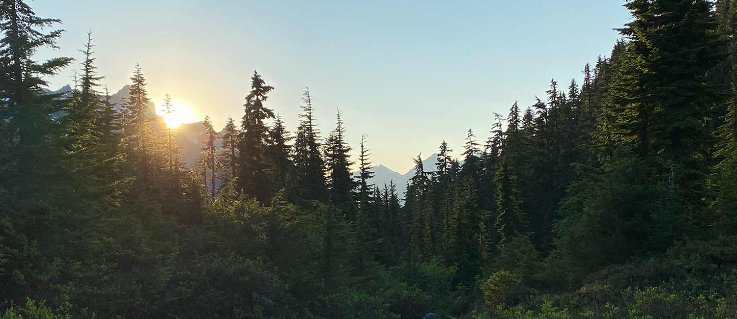 A sunrise in the pacific northwest